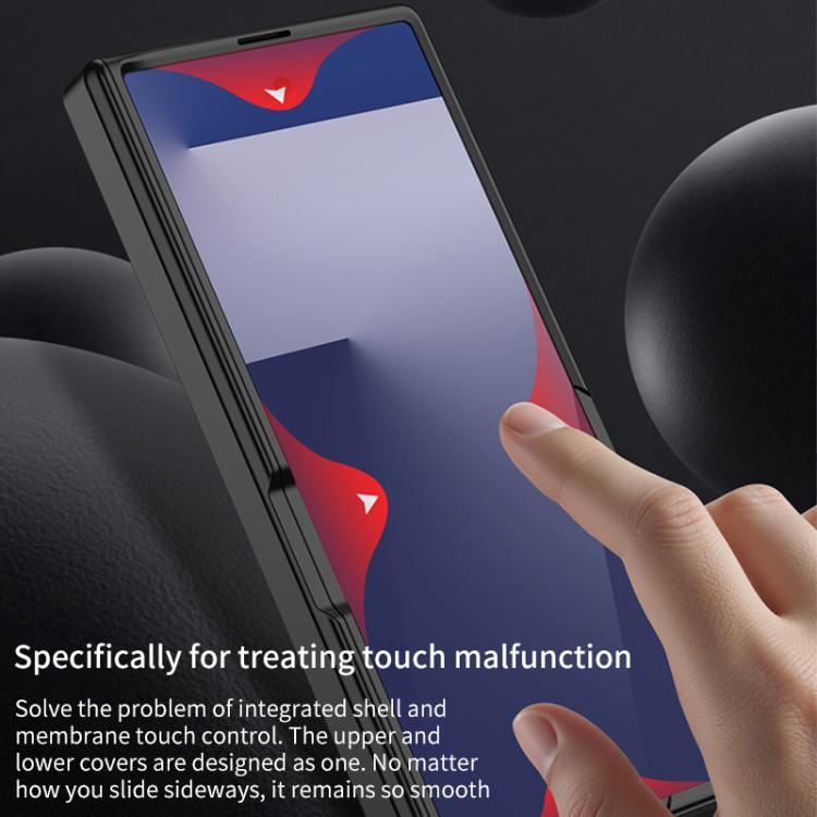 Funda plegable magnética con película HD integrada GKK para Samsung Galaxy Z Fold7 5G (gris titanio)
