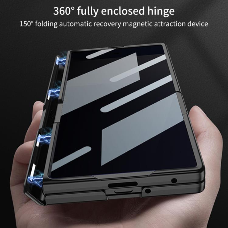 Funda plegable magnética con película de privacidad integrada GKK para Samsung Galaxy Z Fold7 5G (verde noche)