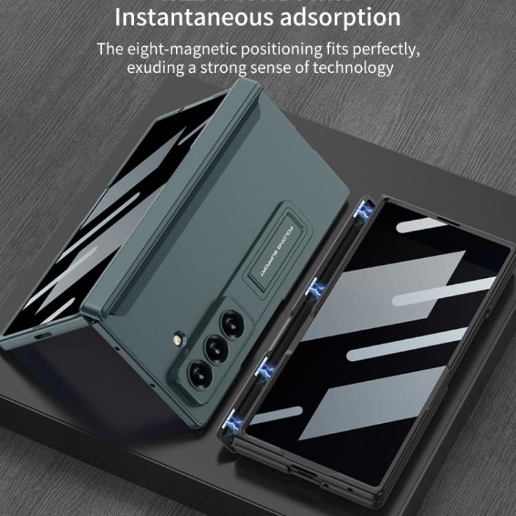 Funda plegable magnética con película de privacidad integrada GKK para Samsung Galaxy Z Fold7 5G (verde noche)