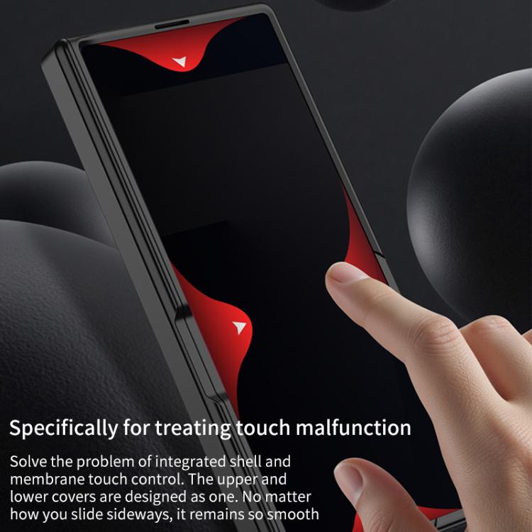 Funda plegable magnética con película de privacidad integrada GKK para Samsung Galaxy Z Fold7 5G (rojo vino)