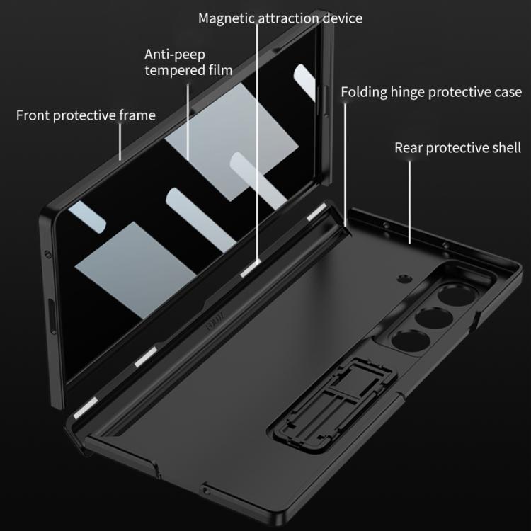 Funda plegable magnética con película de privacidad integrada GKK para Samsung Galaxy Z Fold7 5G (verde noche)