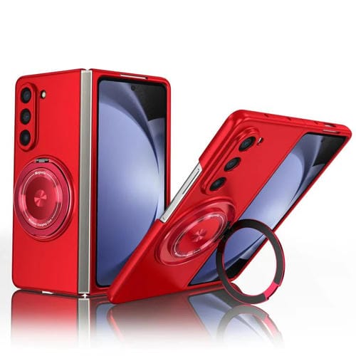 Funda para Samsung Galaxy Z Fold5 con soporte giratorio MagSafe Kalebol para PC (roja)