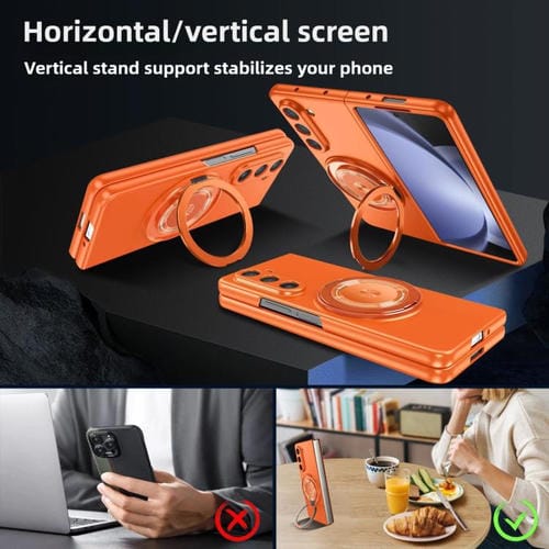 Funda para Samsung Galaxy Z Fold5 con soporte giratorio MagSafe Kalebol para PC (negra)