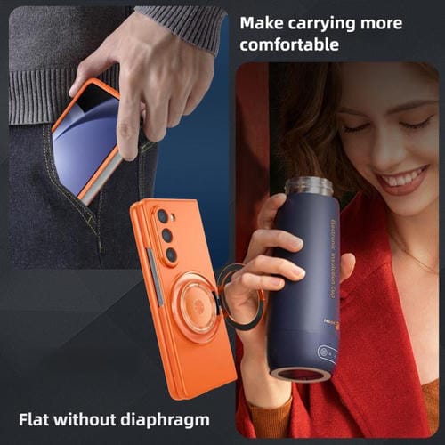 Funda para Samsung Galaxy Z Fold6 con soporte giratorio MagSafe Kalebol para PC (naranja)