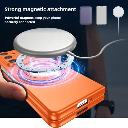 Funda para Samsung Galaxy Z Fold6 con soporte giratorio MagSafe Kalebol para PC (rojo vino)