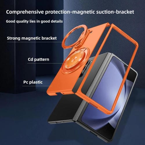 Funda para Samsung Galaxy Z Fold6 con soporte giratorio MagSafe Kalebol para PC (roja)