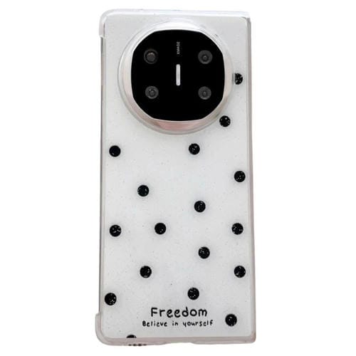 Funda para Huawei Mate X6 con diseño de puntos brillantes (blanca)
