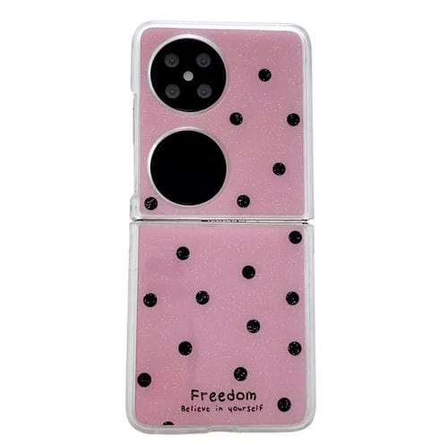 Funda para Huawei P50 Pocket con diseño de puntos brillantes (rosa y rojo)