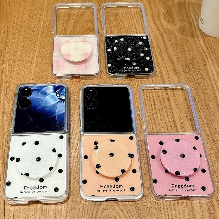 Funda para Xiaomi Mix Flip con purpurina y diseño de puntos, con soporte (dorada)
