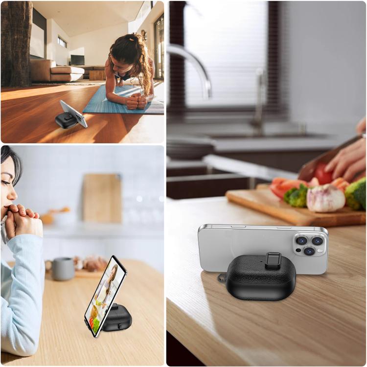 Funda de cuero con textura para auriculares inalámbricos Samsung Galaxy Buds 3/Buds 3 Pro, con gancho y soporte (naranja)