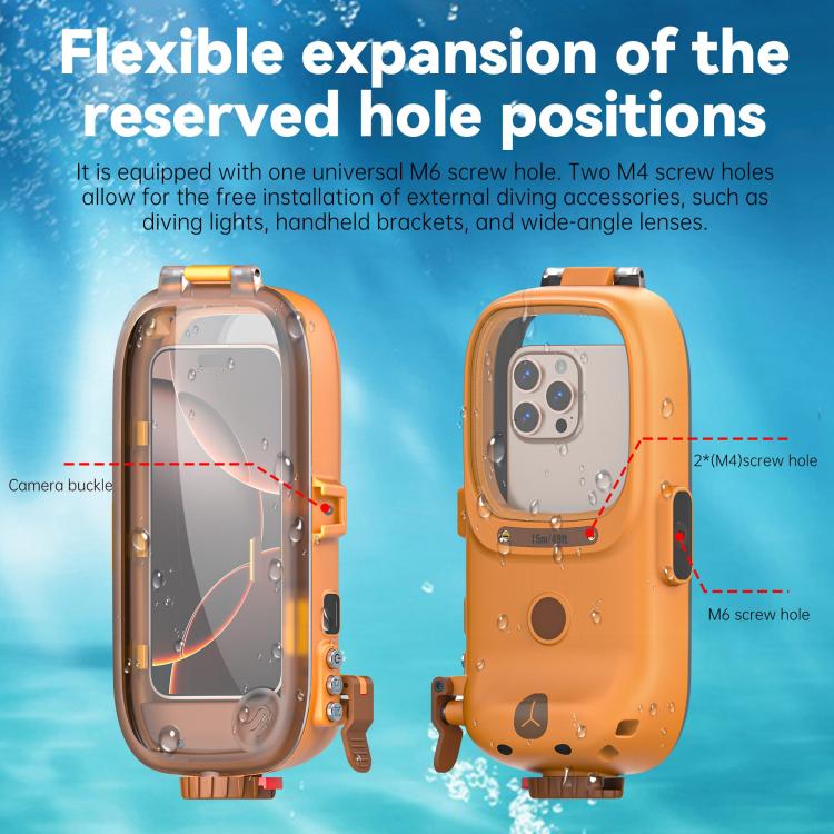 Estuche de buceo RedPepper resistente al agua hasta 15 m para iPhone, Samsung, Vivo, Huawei y Xiaomi (naranja)