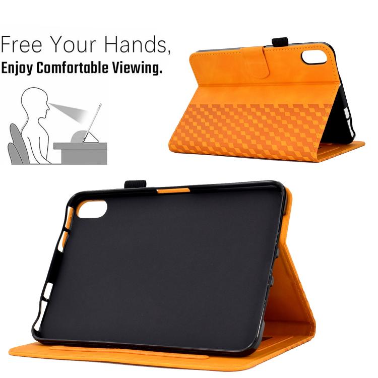 Funda de cuero con relieve rombos para Xiaomi Redmi Pad 2 (caqui)