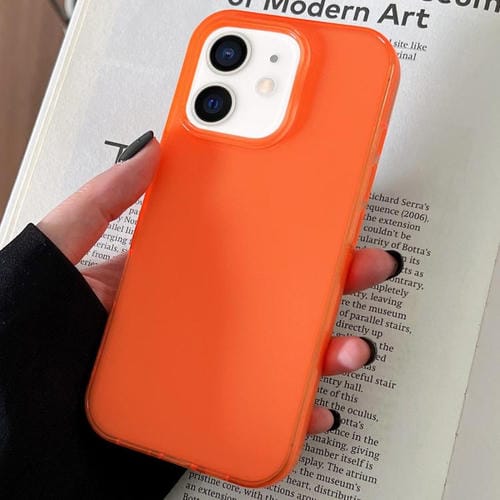 Funda de TPU transparente y cómoda para iPhone 12 (naranja)