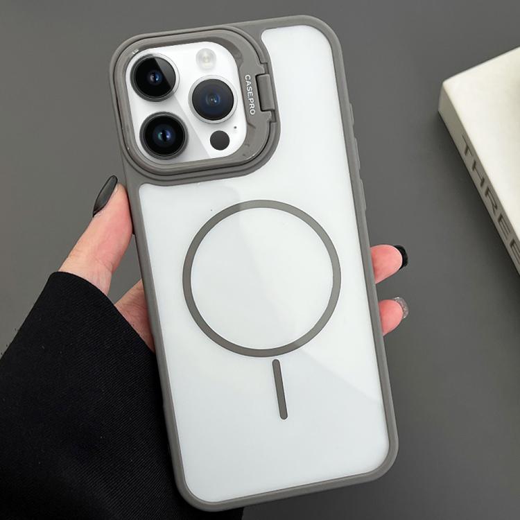 Funda magnética MagSafe para iPhone 13 Pro con soporte para lente de PC (gris)