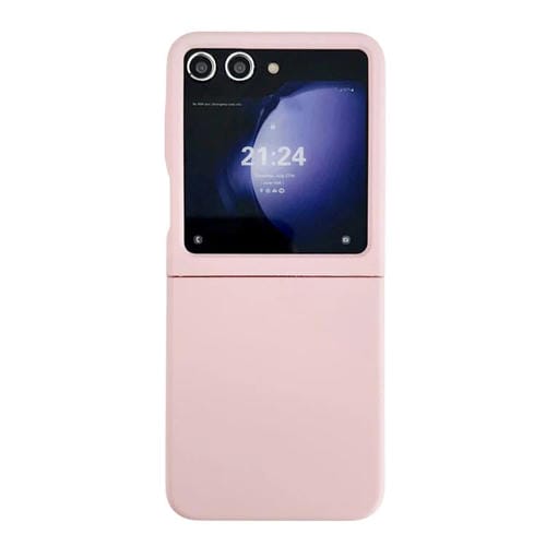 Funda de PC con ventana grande y tacto suave para Samsung Galaxy Z Flip6 (rosa)
