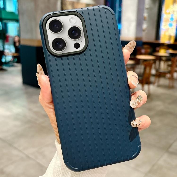 Funda MagSafe de cobertura total para iPhone 13 Pro con diseño inspirado en equipaje (azul oscuro)