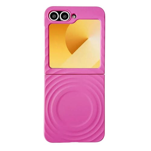 Funda de PC con textura ondulada MagSafe para Samsung Galaxy Z Flip6/Flip5 (rosa)