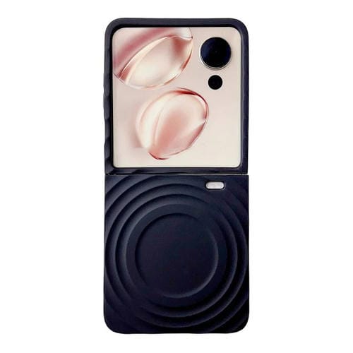 Funda para teléfono de PC con textura ondulada y MagSafe para Honor V (negro)