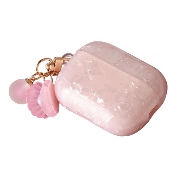 Estuche para AirPods Pro 2 con textura de perla y hebilla colgante (rosa)