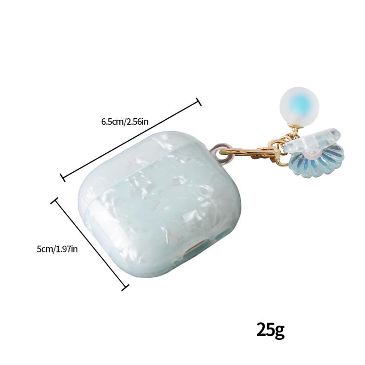 Estuche para auriculares AirPods 3 con textura de perla y hebilla colgante (colorido)