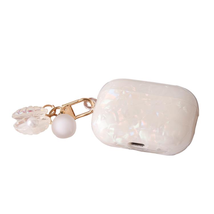 Estuche para auriculares AirPods Pro con textura de perla y hebilla colgante (colorido)
