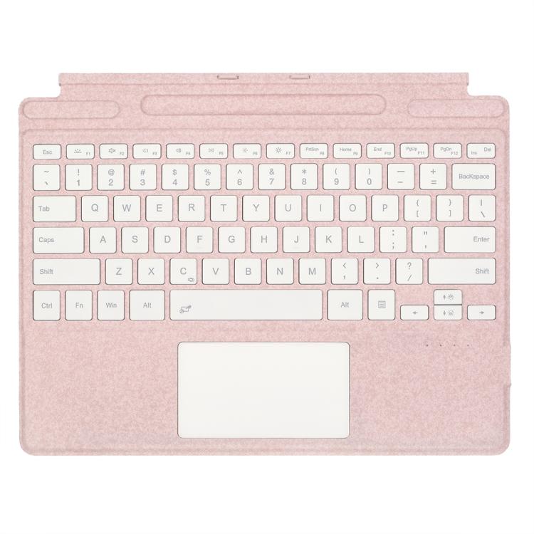 Teclado Bluetooth con retroiluminación de un solo color y panel táctil (rosa) para Microsoft Surface Pro 9/10/11/12