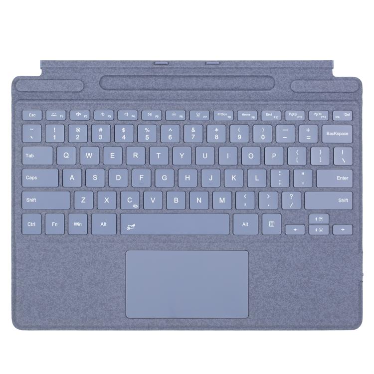 Teclado Bluetooth con panel táctil y retroiluminación de un solo color para Microsoft Surface Pro 9/10/11/12 (azul)
