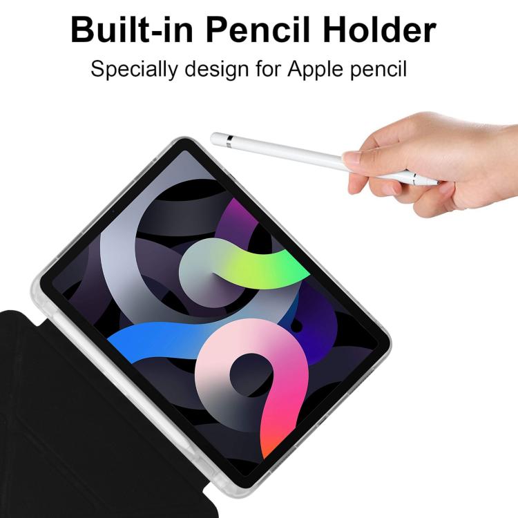 Funda de cuero inteligente con tapa trasera tipo billetera y deformación para iPad 2025/2022 (negro)