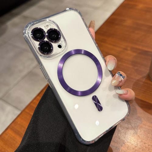 Funda de acrílico transparente MagSafe para iPhone 13 Pro Max (morado)