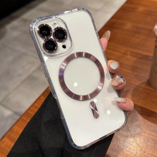 Funda de acrílico transparente MagSafe para iPhone 16 Pro Max (rosa)