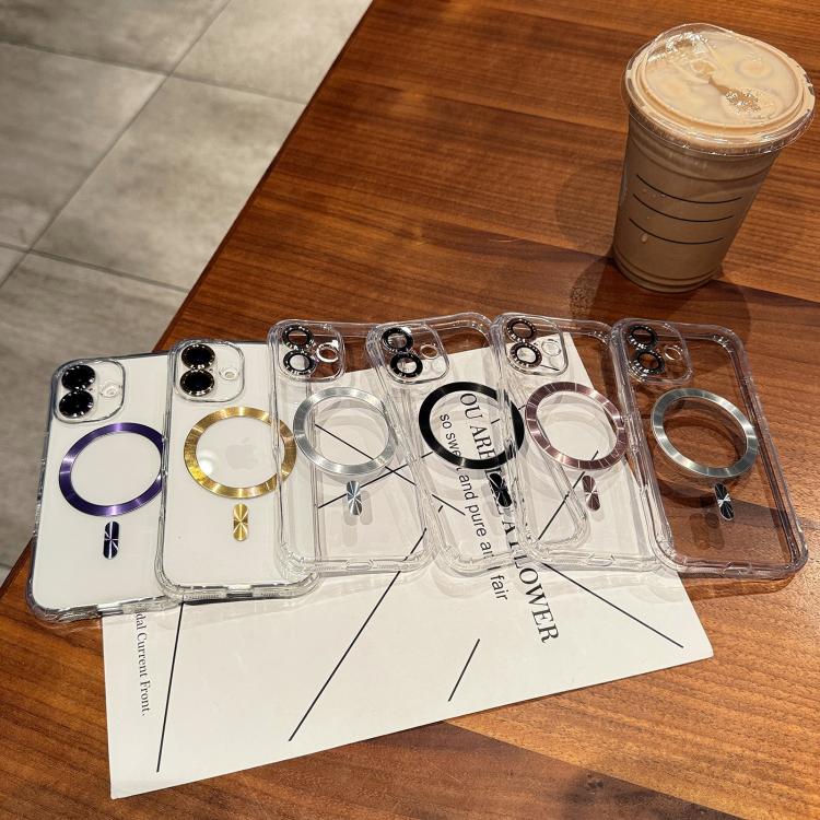 Funda de acrílico transparente MagSafe para iPhone 15 Plus (plateada)