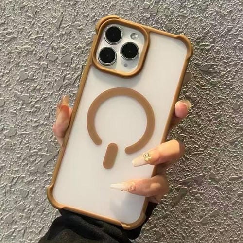 Funda MagSafe semitransparente con tacto esmerilado para iPhone 11 Pro Max (marrón)