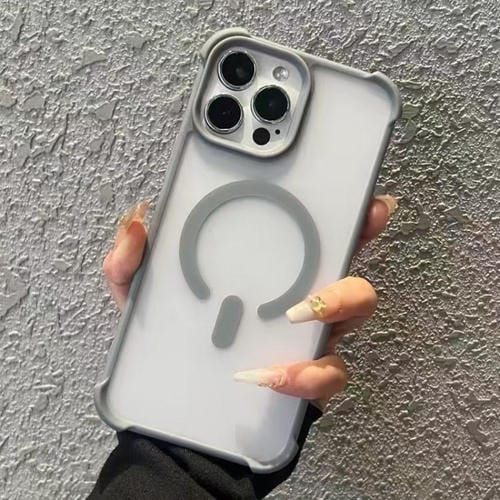 Funda MagSafe semitransparente con tacto esmerilado para iPhone 16 Pro Max (gris)