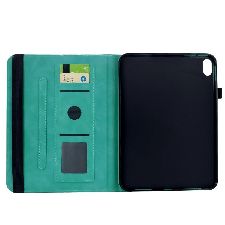 Funda de cuero inteligente con relieve de rombos giratorio para iPad mini 2024/mini 6 (azul claro)
