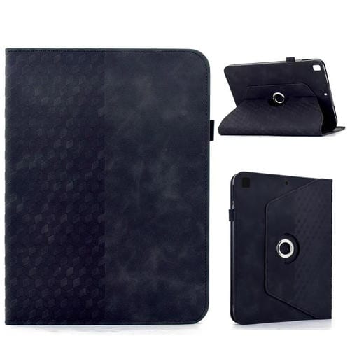 Funda de cuero inteligente con relieve de rombos giratoria para Samsung Galaxy Tab S6 Lite 2024 (negra)