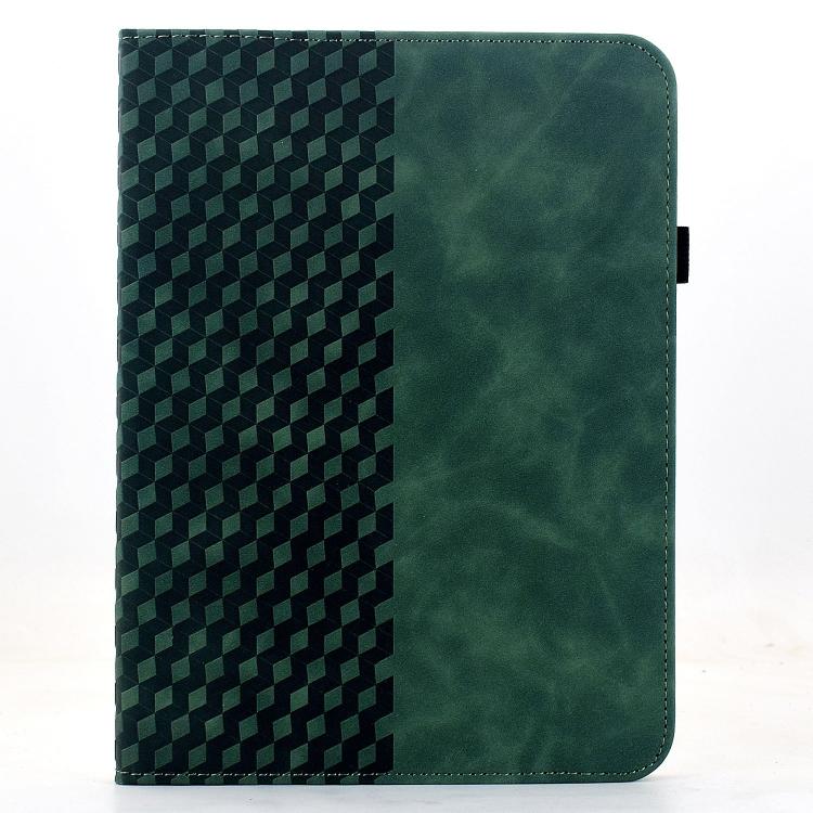 Funda de cuero inteligente con relieve de rombos giratoria para Samsung Galaxy Tab S6 Lite 2024 (verde)