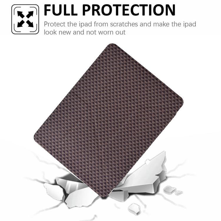 Funda de cuero inteligente con textura piramidal plegable en Y para iPad mini 2024/mini 6 (marrón)