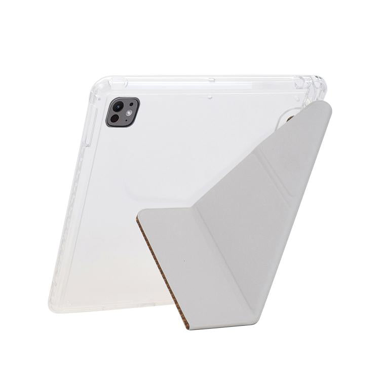 Funda de cuero inteligente con textura piramidal plegable en Y para iPad Air 13 (2024/2025) y Pro 12.9 (verde)