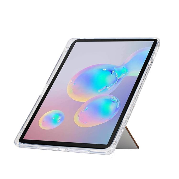 Funda de cuero inteligente con textura piramidal plegable en Y para Samsung Galaxy Tab S10 FE/S9 (roja)