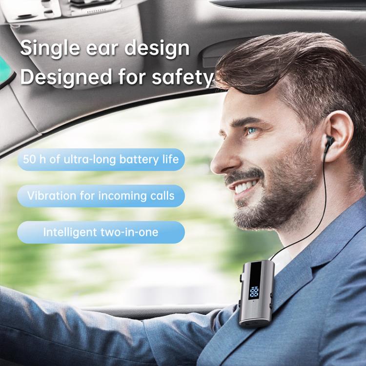 Auriculares inalámbricos Bluetooth con clip para collar K92 (gris)