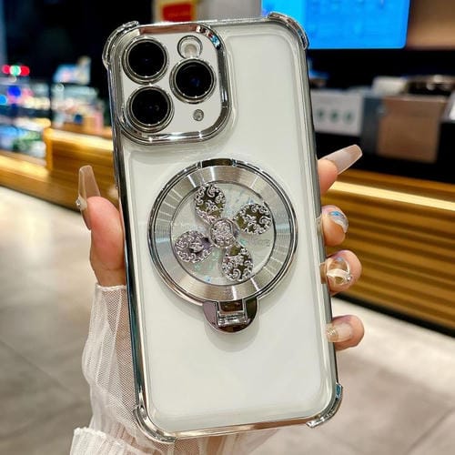 Funda con soporte giratorio para iPhone 11 Pro Max (plateada)