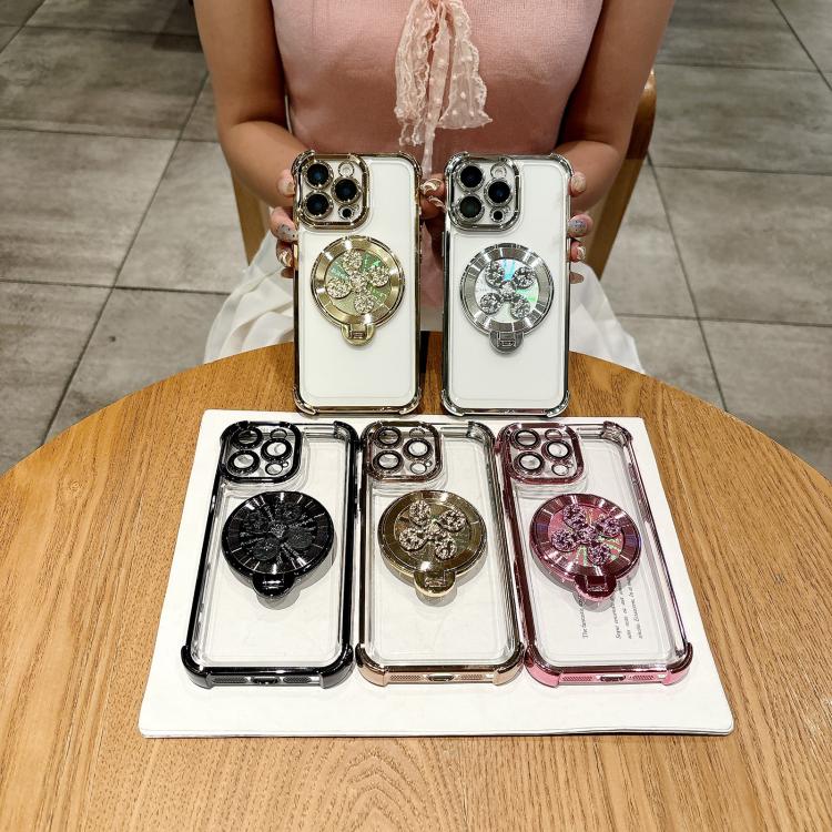Funda con soporte para peonza para iPhone 16e (rosa)