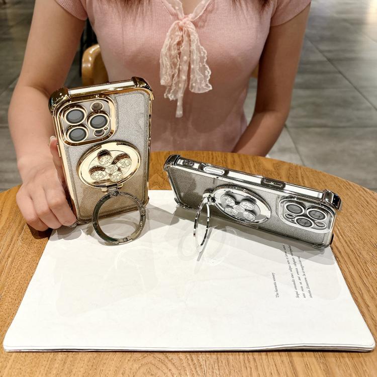 Funda con soporte para peonza para iPhone 16e (dorado desierto)