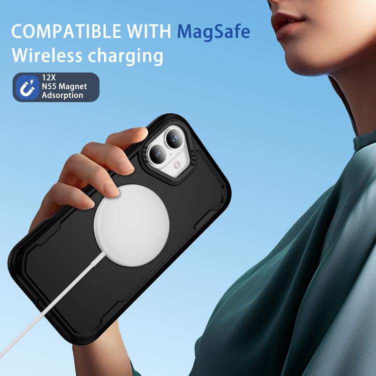 Funda protectora MagSafe para iPhone 16 (negra)