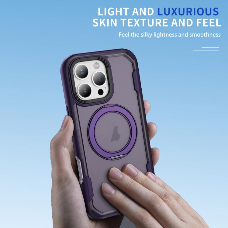 Funda protectora MagSafe para iPhone 16 Pro (morado y morado oscuro)