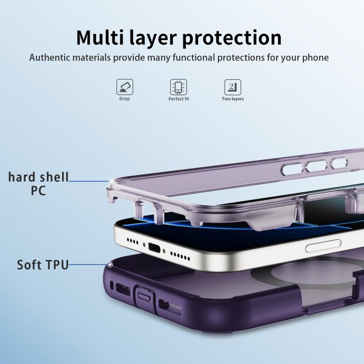 Funda protectora MagSafe para iPhone 16 Pro (morado y morado oscuro)