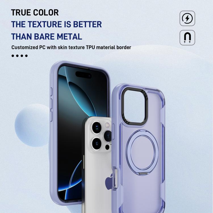 Funda protectora MagSafe para iPhone 16 Pro Max (morado claro y morado transparente)