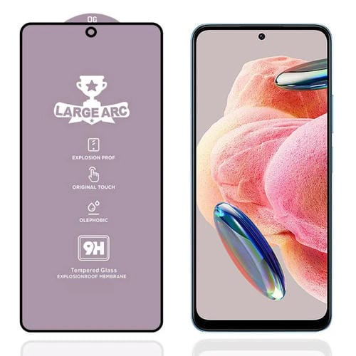 Película de vidrio templado de arco grande de aluminio de alta resistencia 9H de 0,4 mm para Xiaomi Redmi Note 12 4G Global
