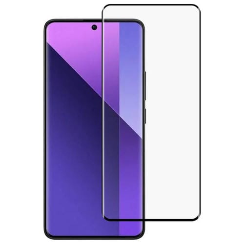 Película de vidrio templado con borde curvo 3D 9H HD y pegamento completo para Xiaomi Redmi Note 13 Pro+ (negro)