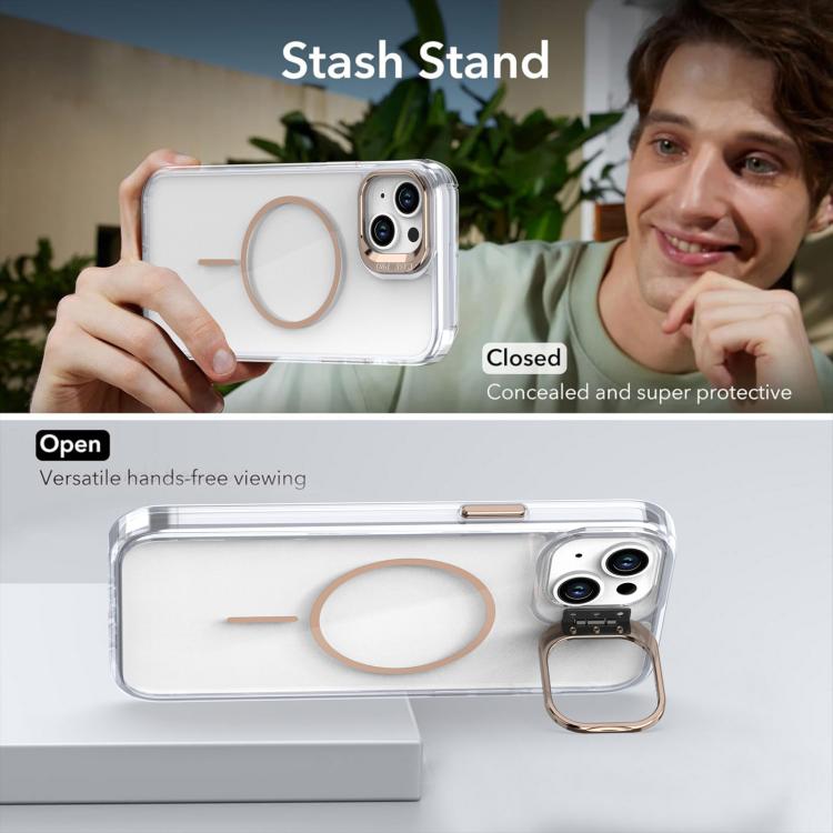 Funda para iPhone 11 con marco de lente MagSafe transparente y brillante (azul)